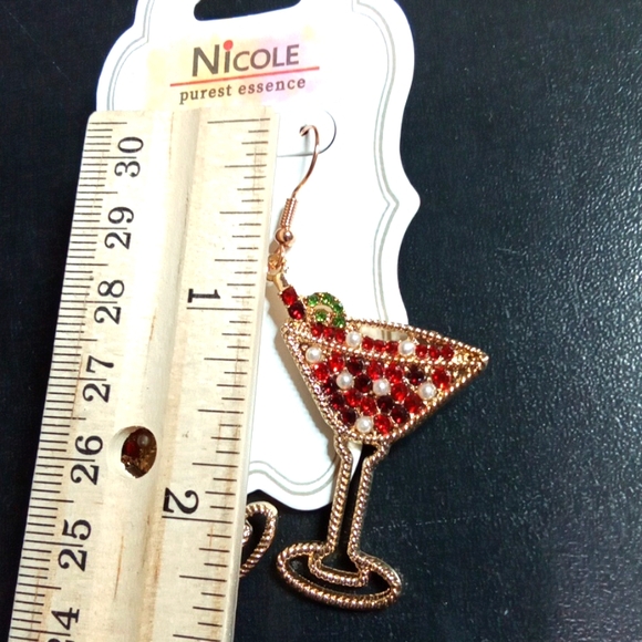 Cocktail Rhinestone Earrings - Picture 4 of 5